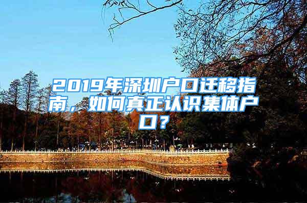 2019年深圳户口迁移指南，如何真正认识集体户口？