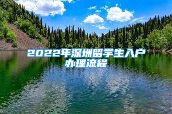 2022年深圳留学生入户办理流程