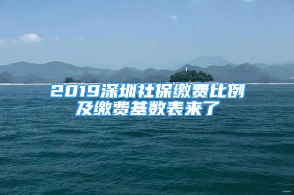 2019深圳社保缴费比例及缴费基数表来了