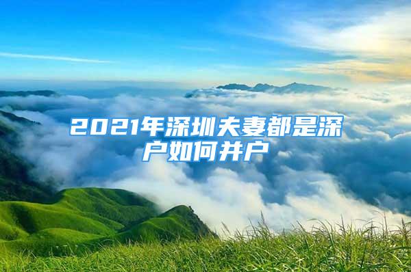 2021年深圳夫妻都是深户如何并户