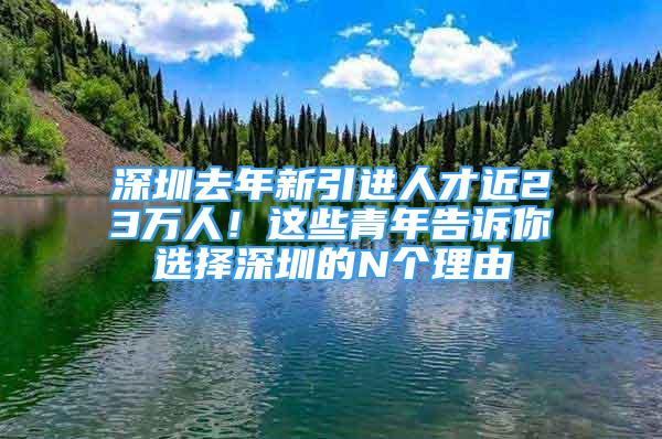 深圳去年新引进人才近23万人！这些青年告诉你选择深圳的N个理由