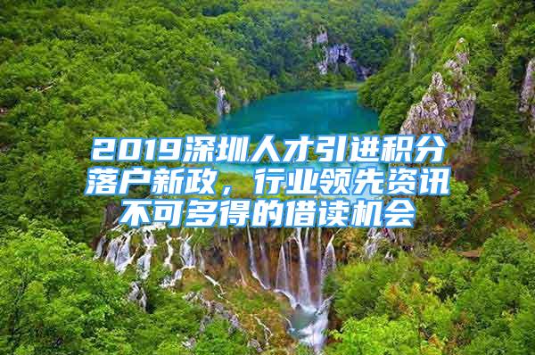 2019深圳人才引进积分落户新政，行业领先资讯不可多得的借读机会