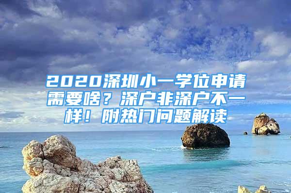 2020深圳小一学位申请需要啥？深户非深户不一样！附热门问题解读