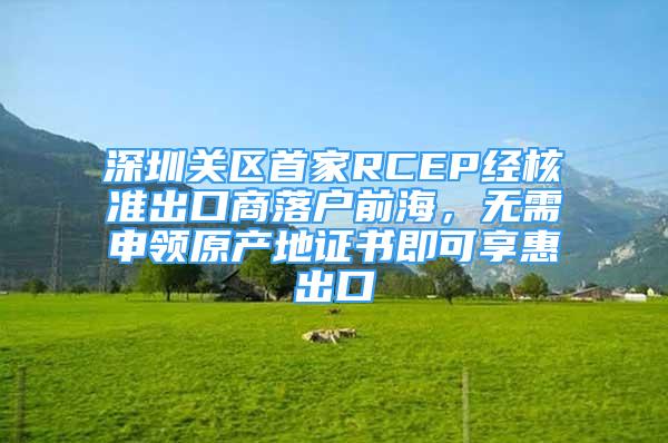 深圳关区首家RCEP经核准出口商落户前海，无需申领原产地证书即可享惠出口