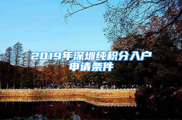 2019年深圳纯积分入户申请条件