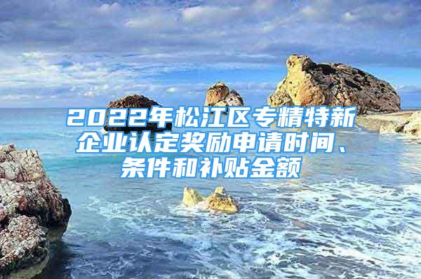 2022年松江区专精特新企业认定奖励申请时间、条件和补贴金额