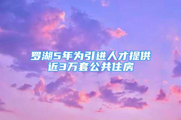 罗湖5年为引进人才提供近3万套公共住房