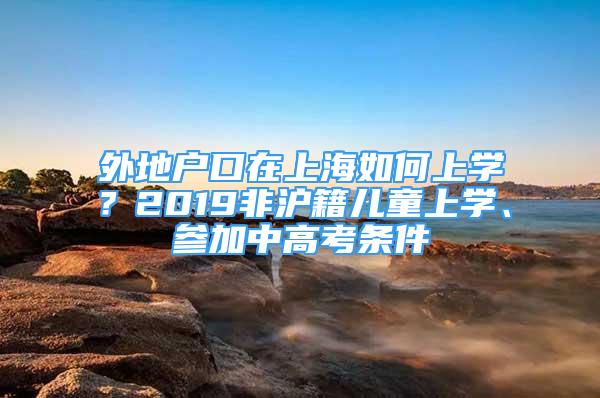 外地户口在上海如何上学？2019非沪籍儿童上学、参加中高考条件