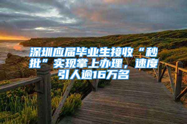 深圳应届毕业生接收“秒批”实现掌上办理，速度引人逾16万名