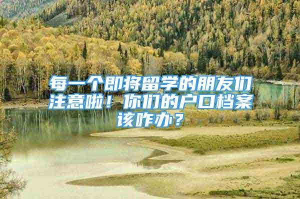 每一个即将留学的朋友们注意啦！你们的户口档案该咋办？