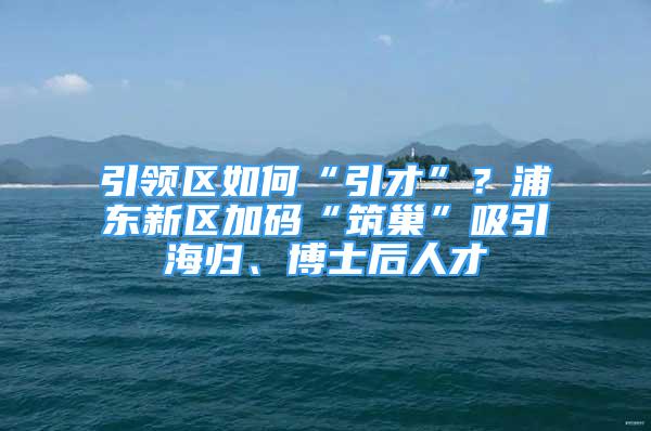 引领区如何“引才”？浦东新区加码“筑巢”吸引海归、博士后人才