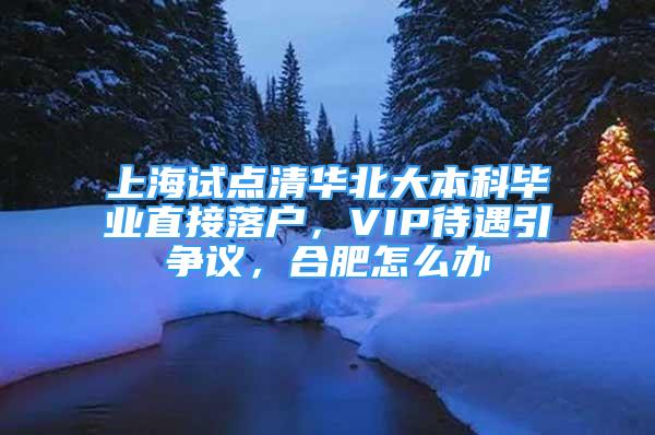 上海试点清华北大本科毕业直接落户，VIP待遇引争议，合肥怎么办