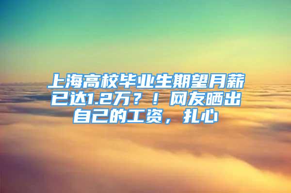 上海高校毕业生期望月薪已达1.2万？！网友晒出自己的工资，扎心