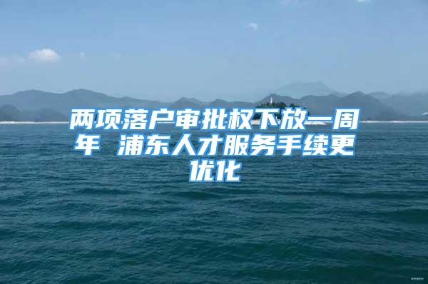 两项落户审批权下放一周年 浦东人才服务手续更优化