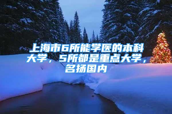 上海市6所能学医的本科大学，5所都是重点大学，名扬国内