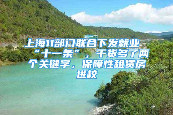 上海11部门联合下发就业“十一条”，干货多了两个关键字，保障性租赁房进校