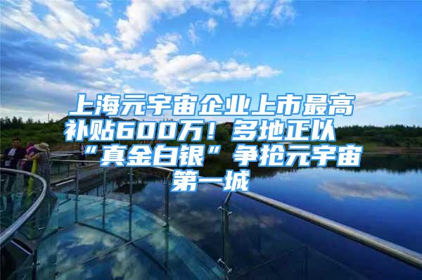 上海元宇宙企业上市最高补贴600万！多地正以“真金白银”争抢元宇宙第一城