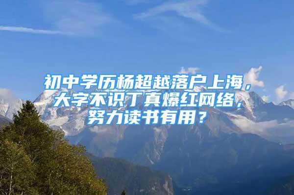 初中学历杨超越落户上海，大字不识丁真爆红网络，努力读书有用？