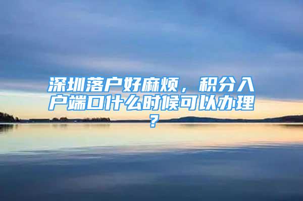 深圳落户好麻烦，积分入户端口什么时候可以办理？