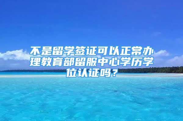 不是留学签证可以正常办理教育部留服中心学历学位认证吗？