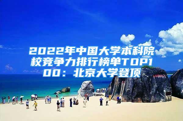 2022年中国大学本科院校竞争力排行榜单TOP100：北京大学登顶