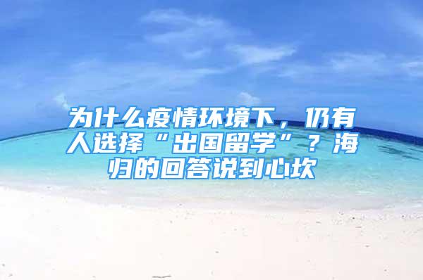 为什么疫情环境下，仍有人选择“出国留学”？海归的回答说到心坎