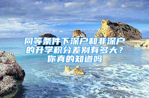 同等条件下深户和非深户的升学积分差别有多大？你真的知道吗