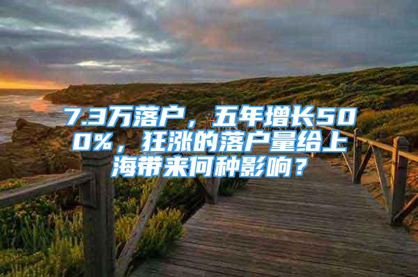 7.3万落户，五年增长500%，狂涨的落户量给上海带来何种影响？