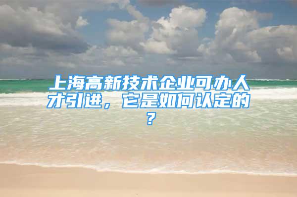 上海高新技术企业可办人才引进，它是如何认定的？