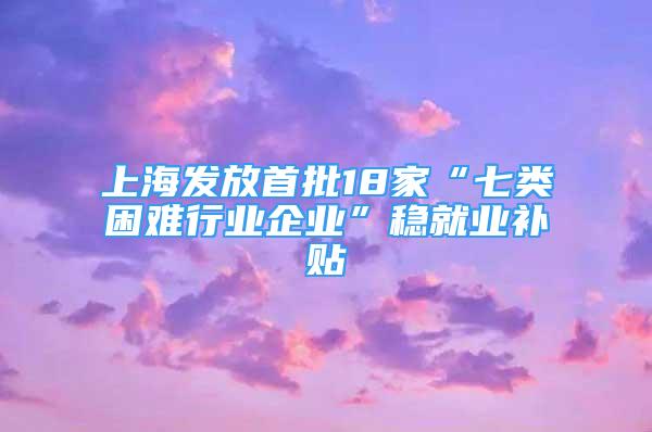 上海发放首批18家“七类困难行业企业”稳就业补贴