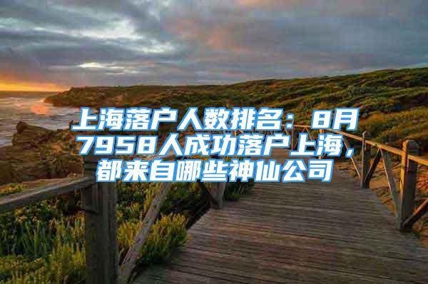 上海落户人数排名：8月7958人成功落户上海，都来自哪些神仙公司