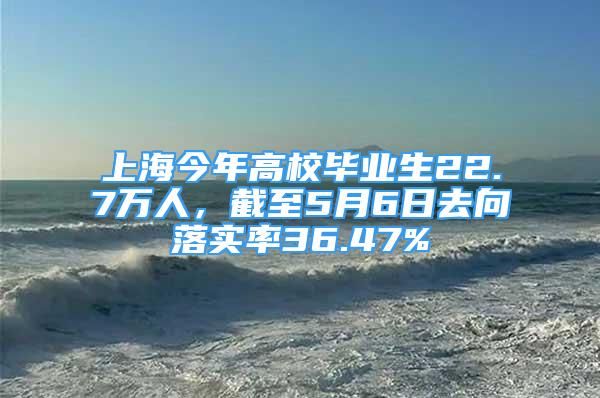 上海今年高校毕业生22.7万人，截至5月6日去向落实率36.47%