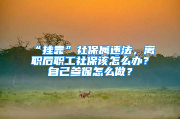 “挂靠”社保属违法，离职后职工社保该怎么办？自己参保怎么做？