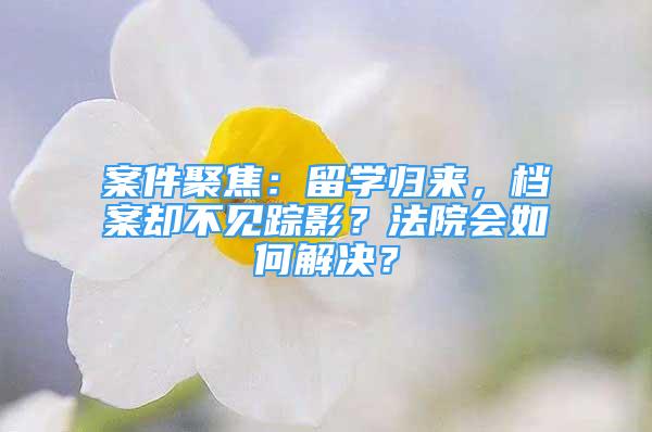 案件聚焦：留学归来，档案却不见踪影？法院会如何解决？