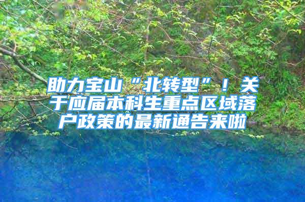 助力宝山“北转型”！关于应届本科生重点区域落户政策的最新通告来啦