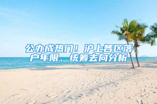 公办成热门！沪上各区落户年限、统筹去向分析