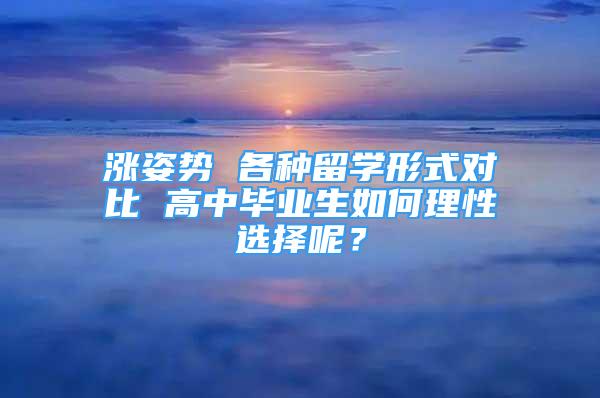 涨姿势 各种留学形式对比 高中毕业生如何理性选择呢？