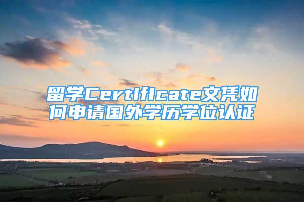 留学Certificate文凭如何申请国外学历学位认证