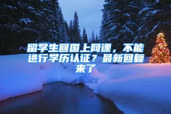 留学生回国上网课，不能进行学历认证？最新回复来了