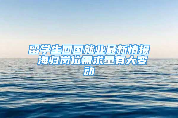 留学生回国就业最新情报 海归岗位需求量有大变动