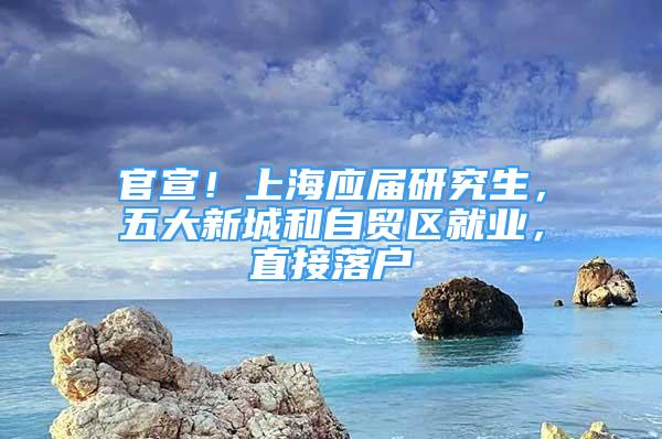 官宣！上海应届研究生，五大新城和自贸区就业，直接落户