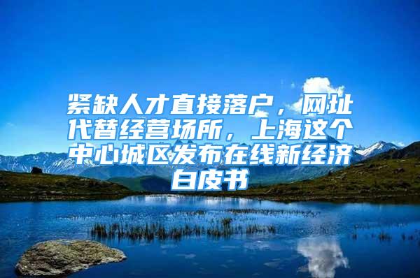 紧缺人才直接落户，网址代替经营场所，上海这个中心城区发布在线新经济白皮书