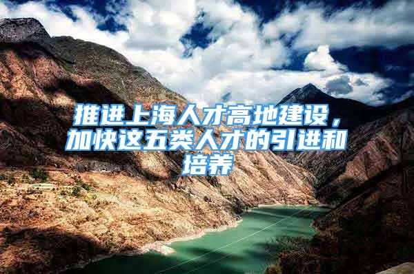 推进上海人才高地建设，加快这五类人才的引进和培养