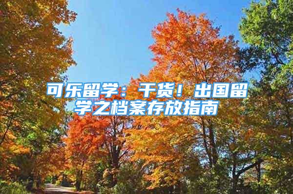 可乐留学：干货！出国留学之档案存放指南