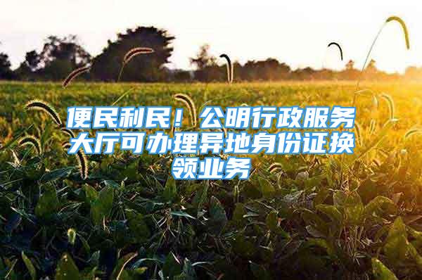 便民利民！公明行政服务大厅可办理异地身份证换领业务