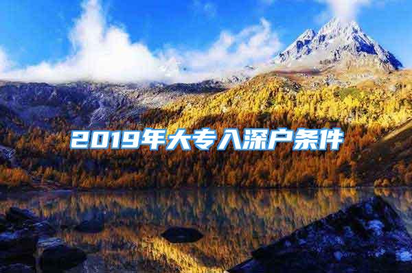 2019年大专入深户条件