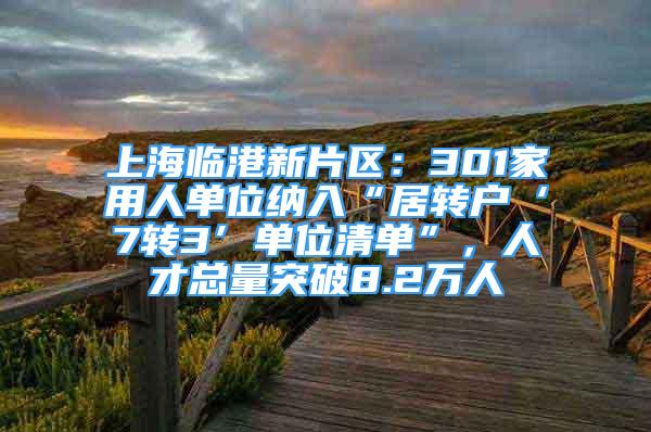 上海临港新片区：301家用人单位纳入“居转户‘7转3’单位清单”，人才总量突破8.2万人