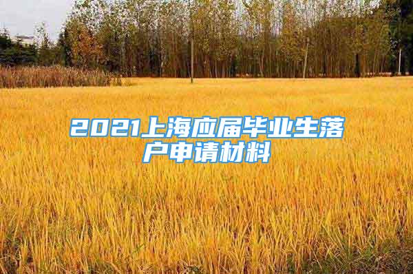 2021上海应届毕业生落户申请材料