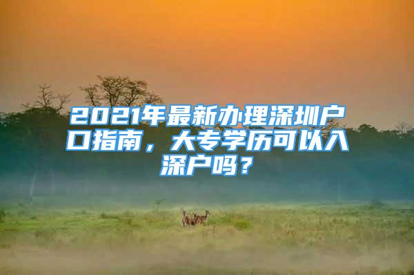 2021年最新办理深圳户口指南，大专学历可以入深户吗？