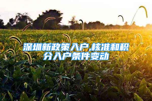 深圳新政策入户,核准和积分入户条件变动